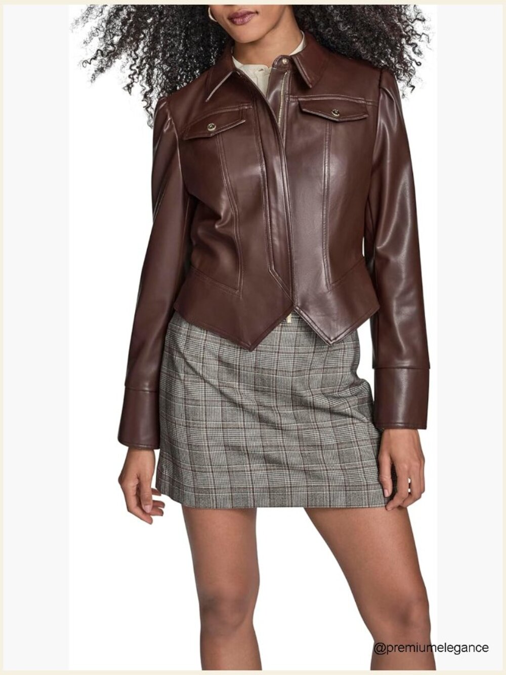Faux Leather Moto Jacket Blazer, Versatile Layering Piece For Travel